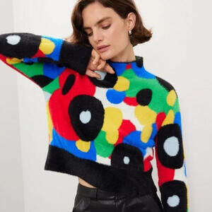 Simon Miller Oko Funnel Neck Crop Sweater Fuzzy size M NWT $275msrp